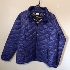 Columbia Blue Quilted Puffer Jacket Size Large
